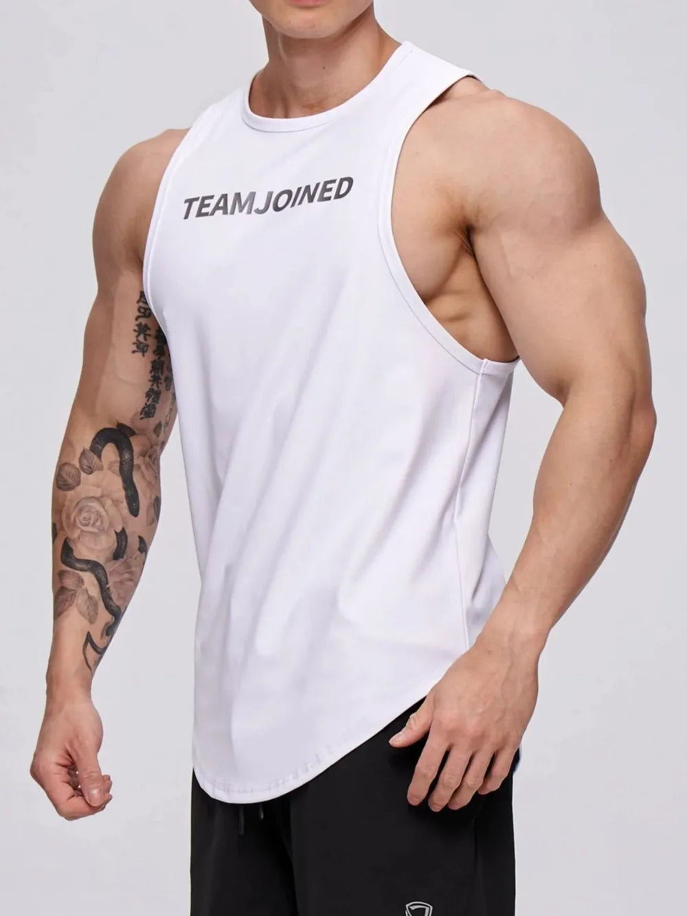 Men's Plus Size Letter Round Neck Active Tank