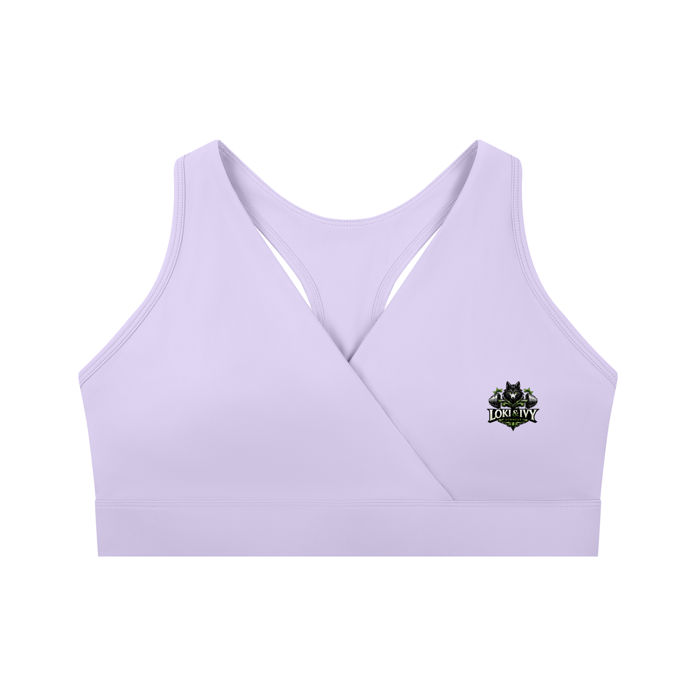 Loki & Ivy Women's Crossover V-Neck Sports Bra