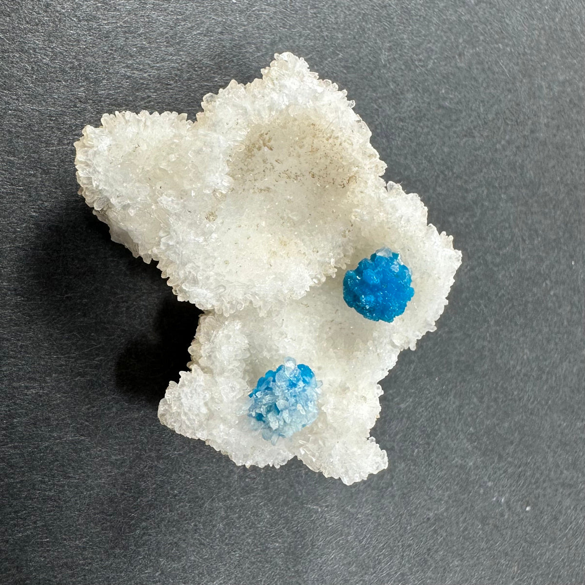 Cavansite Ball 'Floaters' on Stilbite SM from Maharashtra, Pune, India