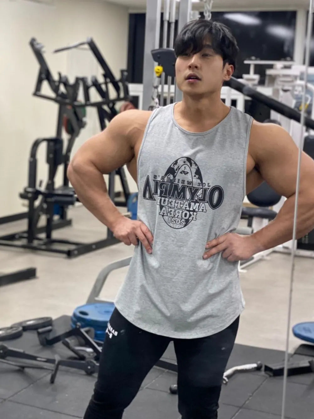 Men's Plus Size Graphic Round Neck Active Tank
