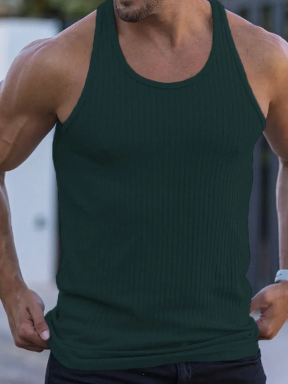 Men's Plus Size Round Neck Tank