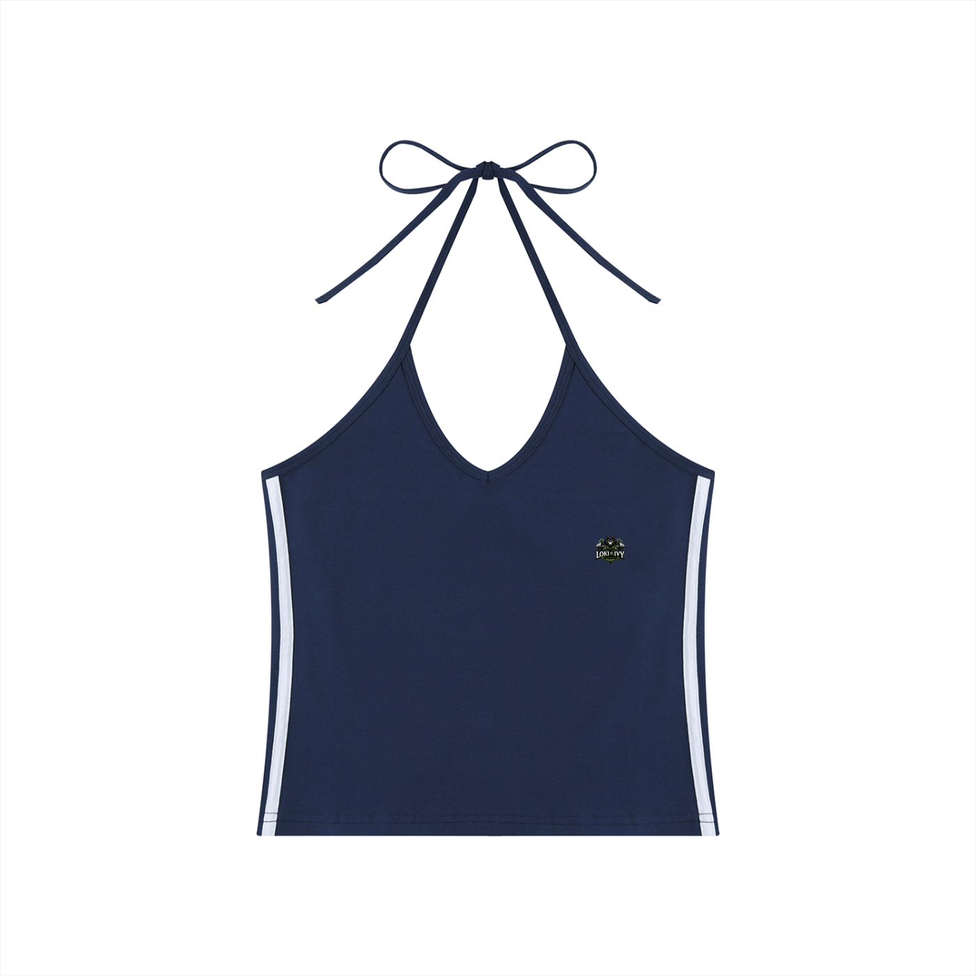 Loki & Ivy Women's Color Block Halter Crop Tank Top