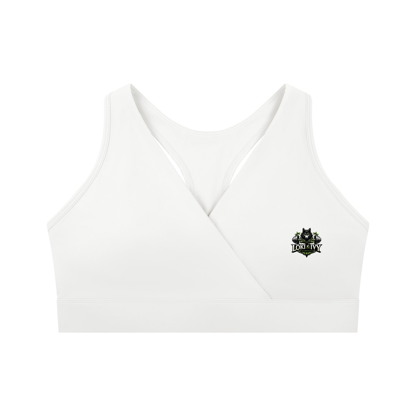 Loki & Ivy Women's Crossover V-Neck Sports Bra