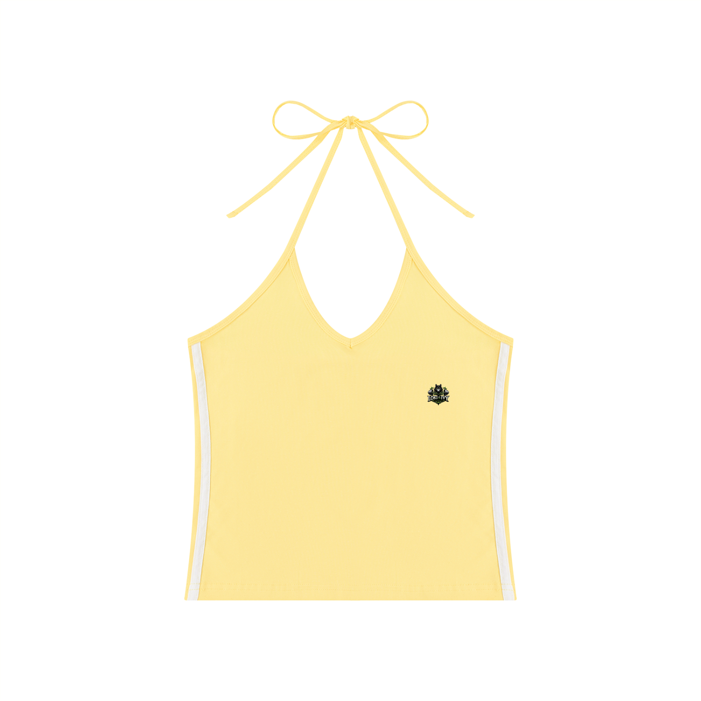 Loki & Ivy Women's Color Block Halter Crop Tank Top