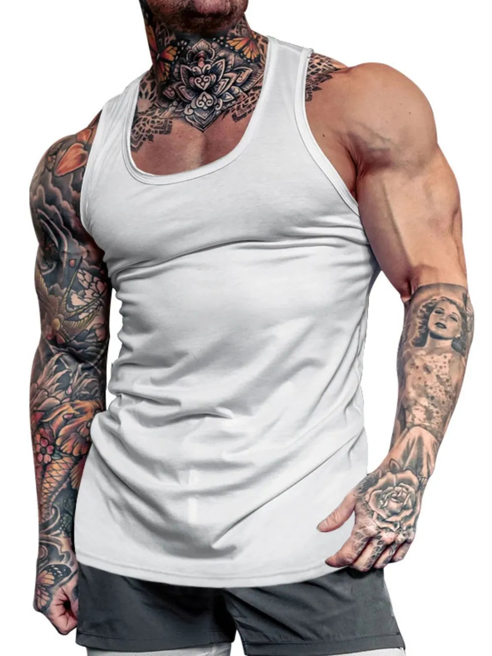 Men's Plus Size Round Neck Tank