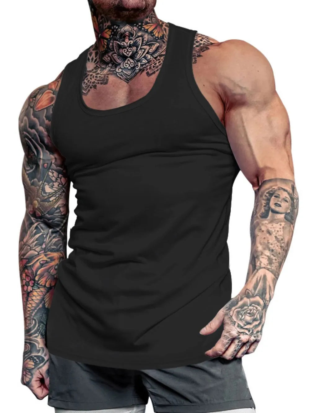 Men's Plus Size Round Neck Tank