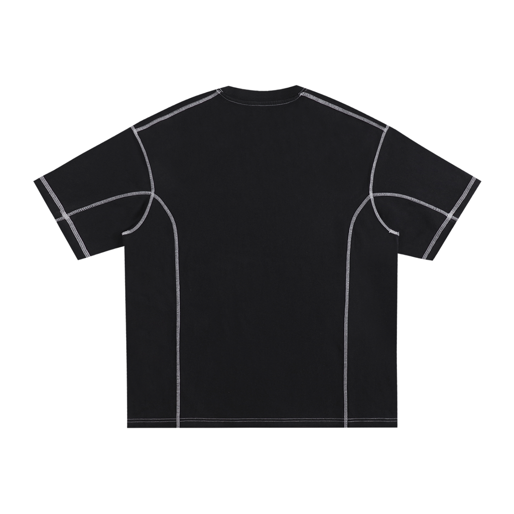 Streetwear Contrast-Stitched Cotton T-Shirt