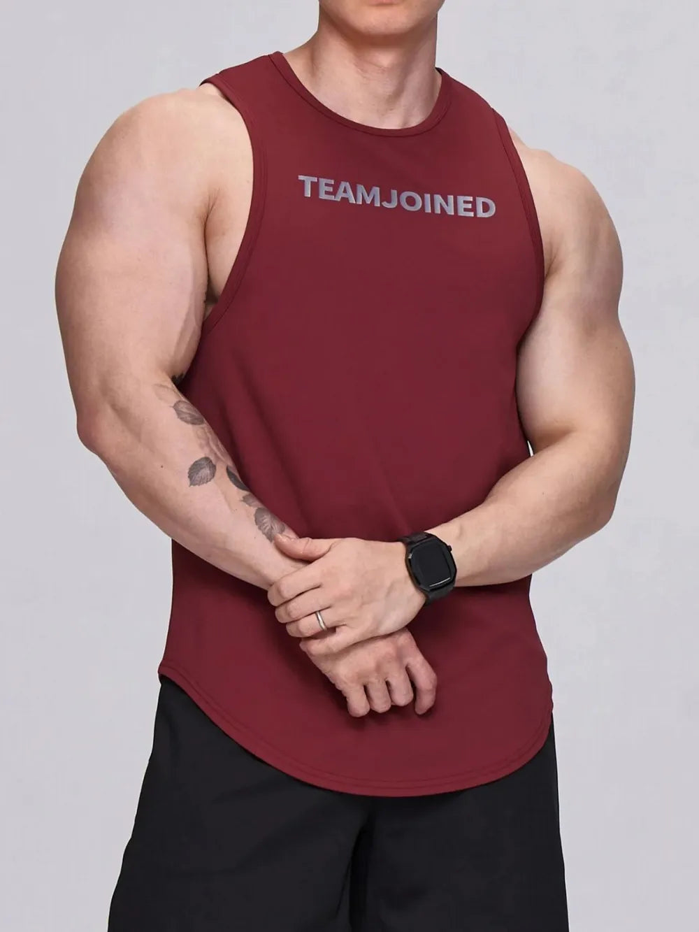 Men's Plus Size Letter Round Neck Active Tank