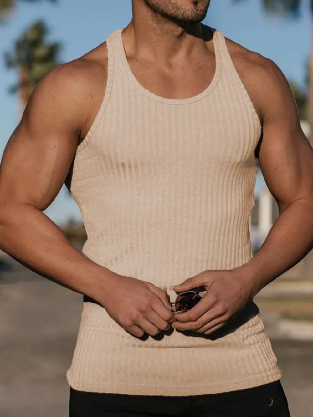 Men's Plus Size Round Neck Tank