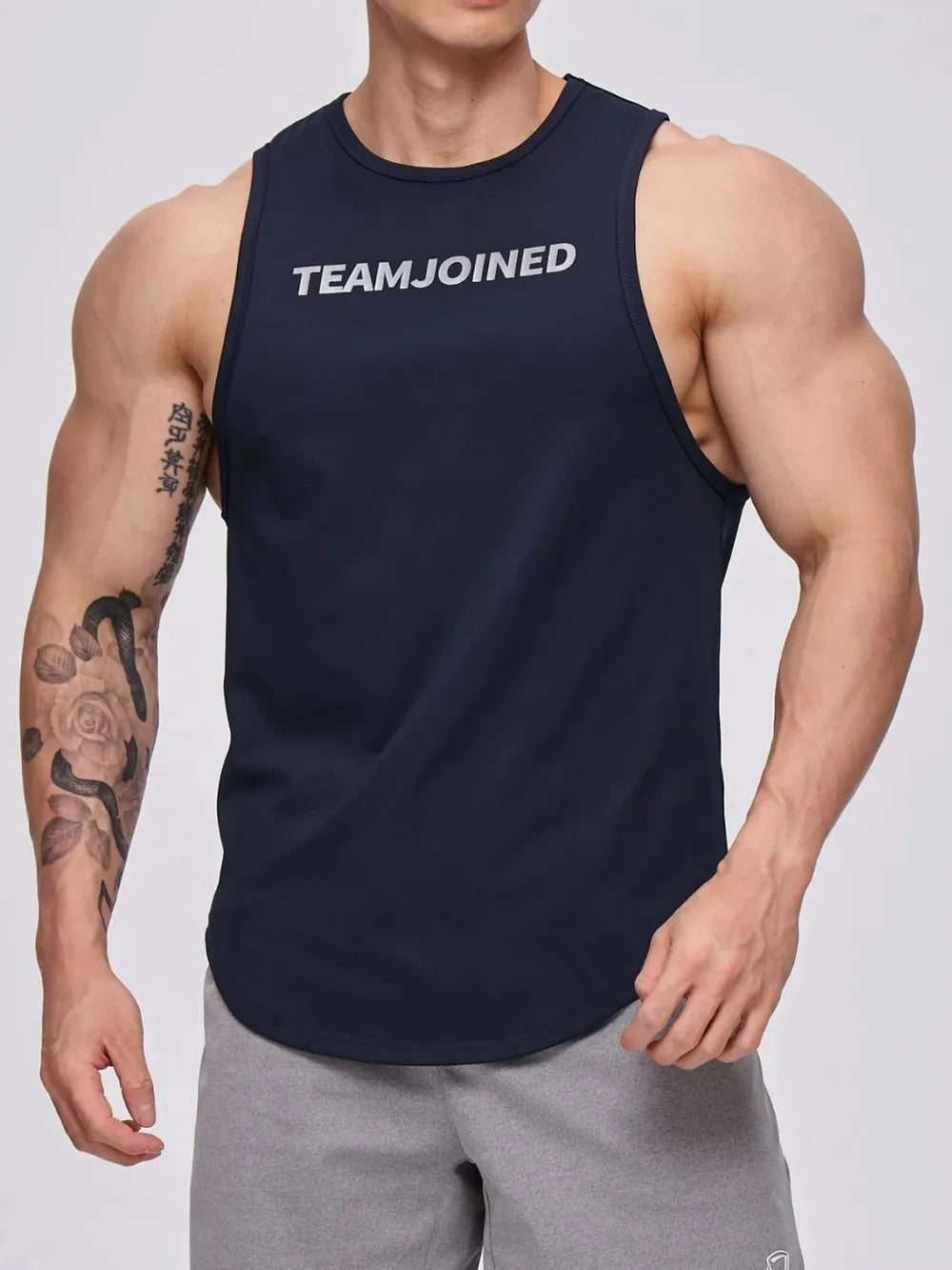 Men's Plus Size Letter Round Neck Active Tank