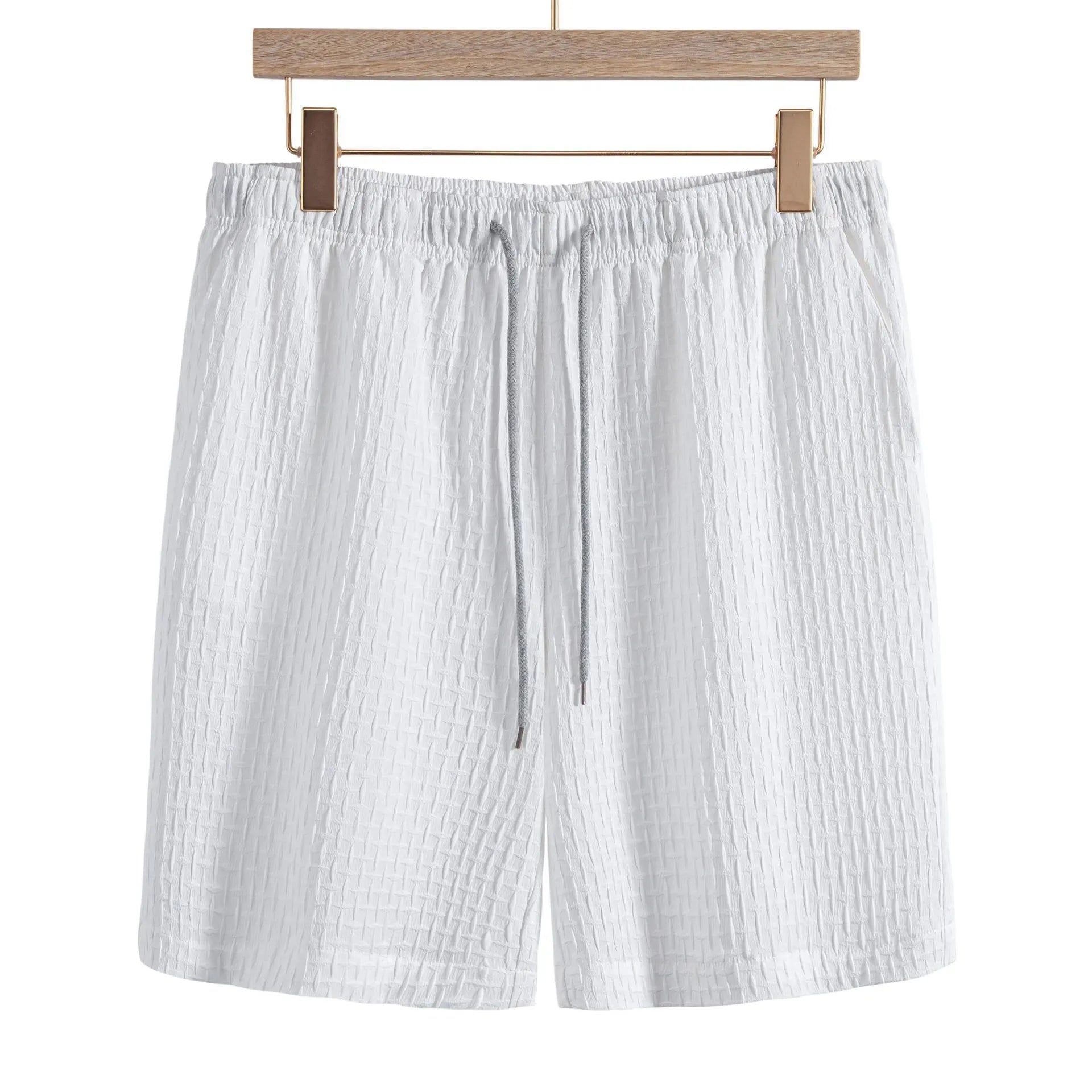 Men's Classic Textured Shorts with Elastic Waist