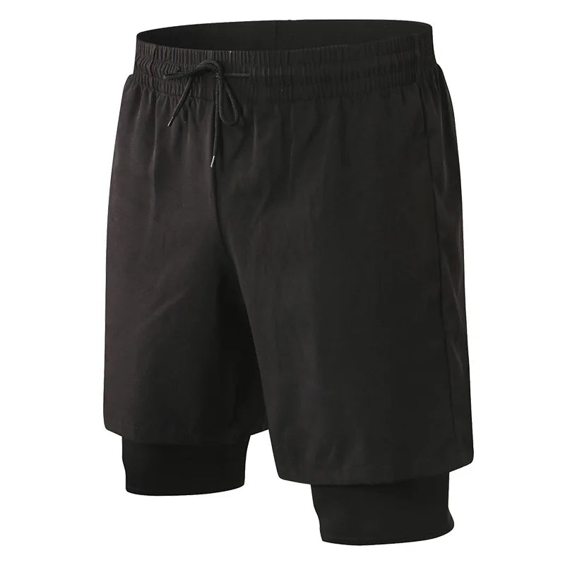 4 Way Stretch Black Sportswear Men's Shorts Activewear With Pocket
