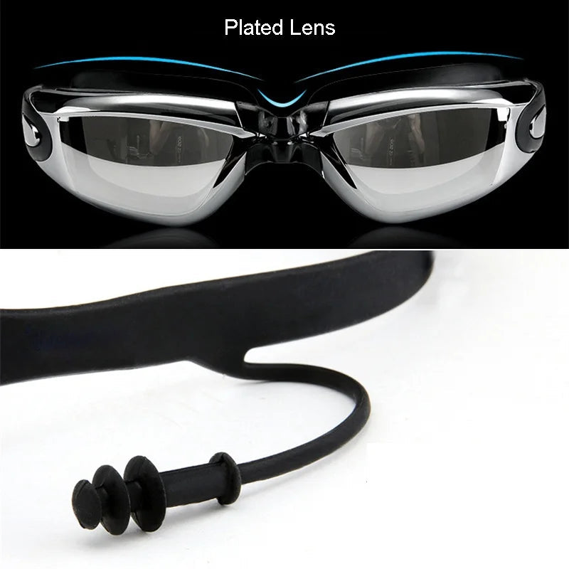 Men Swim Shorts Waterproof Goggles & Ear-plug Cap