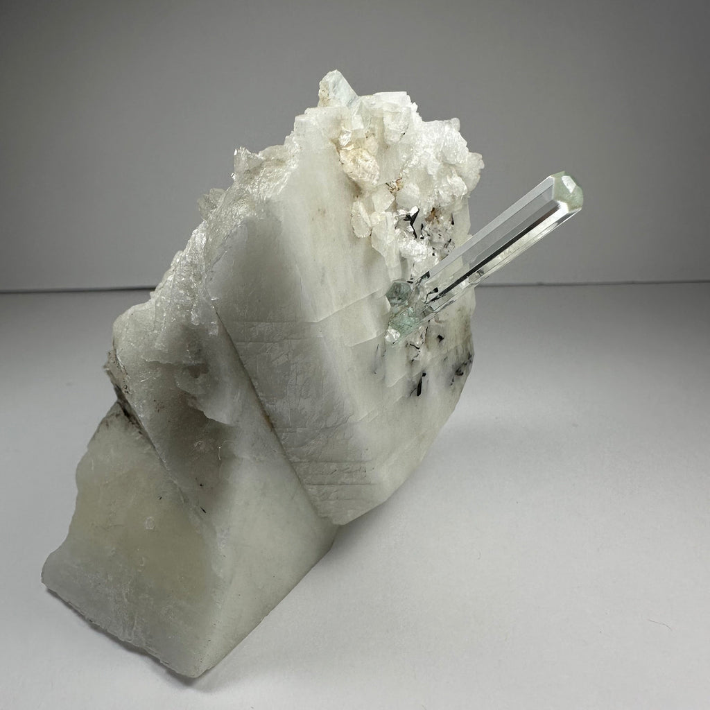 Aquamarine Beryl on Albite