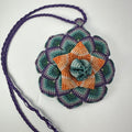 Hand-woven Flower Necklace with Hematite end