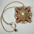 Hand Woven Flower Necklace with Jasper Cabochon