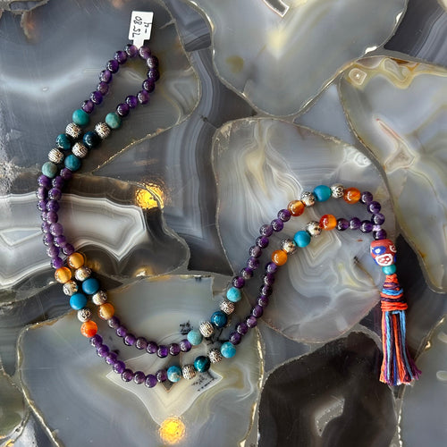 Amethyst Mala with Mixed Stone Beads