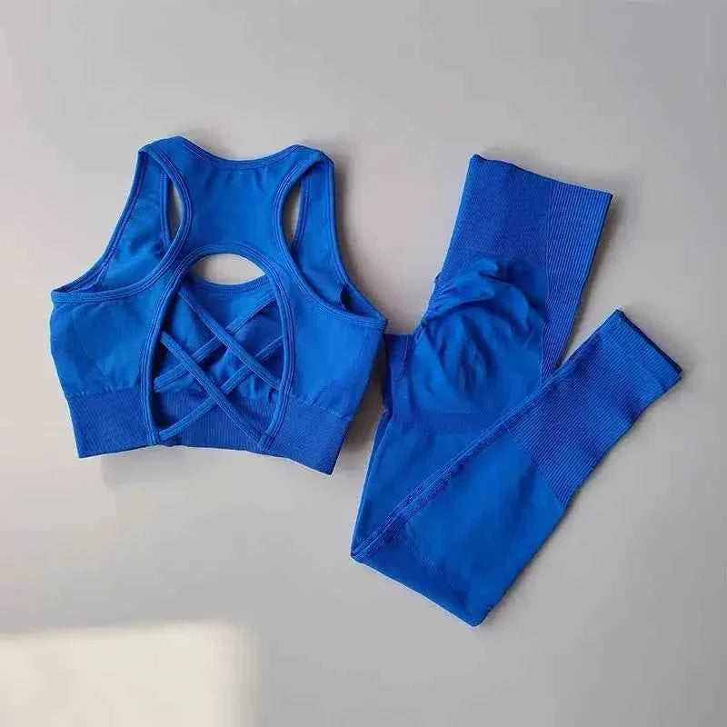 2PCS Women's Sports Bra & Leggings Yoga Set