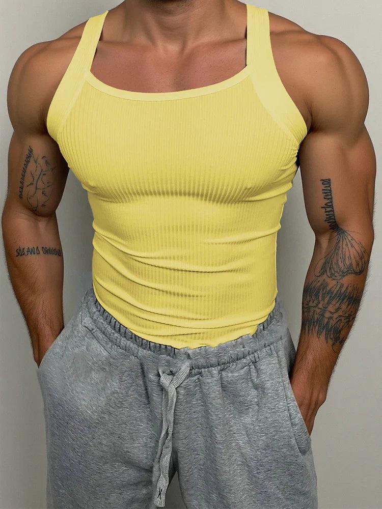 Men's Classic Ribbed Slim-Fit Tank Top Vest