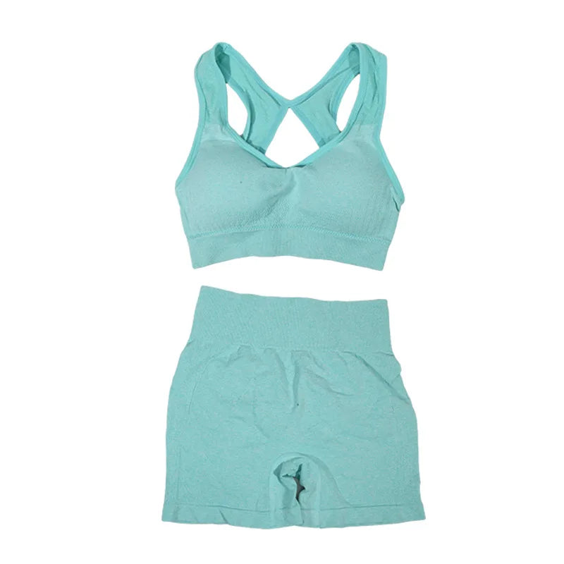 Yoga Women's Fitness Suit Shorts Workout Set