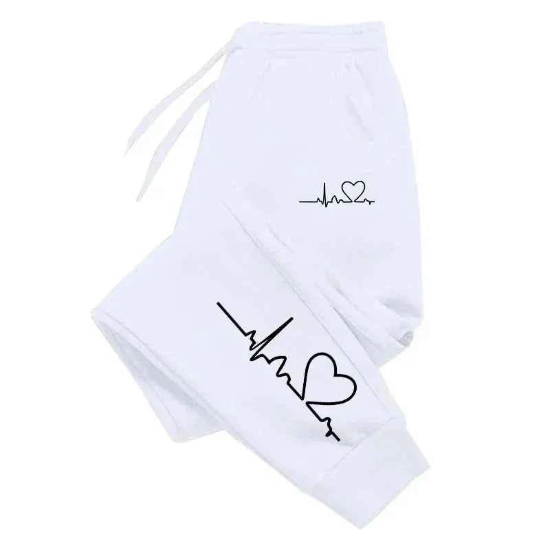 Heart Print Women's Sweatpants Jogging Pants