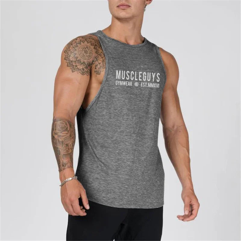 Men's Cotton Gym Muscle Tank Top Vest