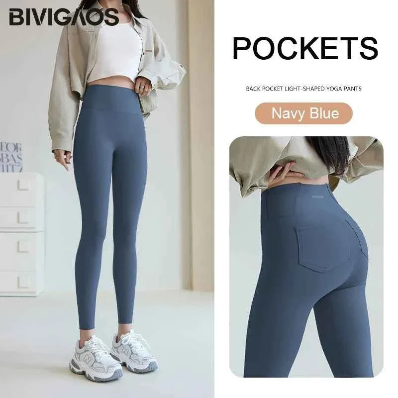 BIVIGAOS Women's Sharkskin Leggings - White