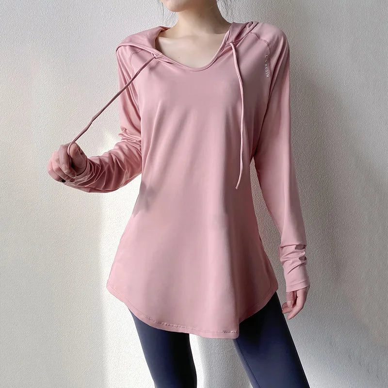 AirFlow Women's Hooded Yoga & Running Tee
