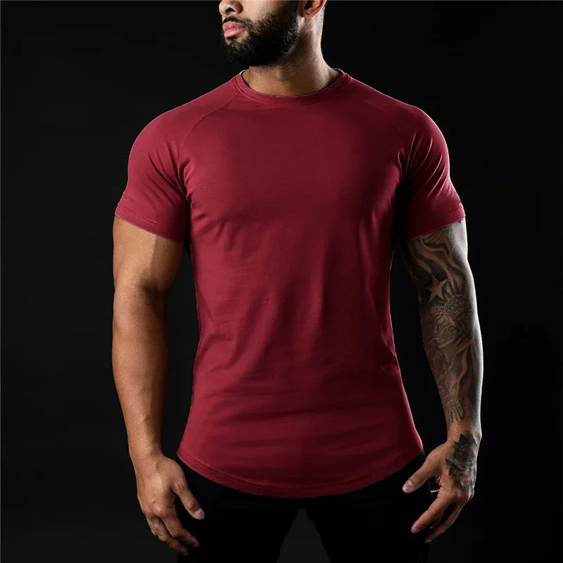 FlexFit Cotton Tee: Summer Athletic Muscle Shirt