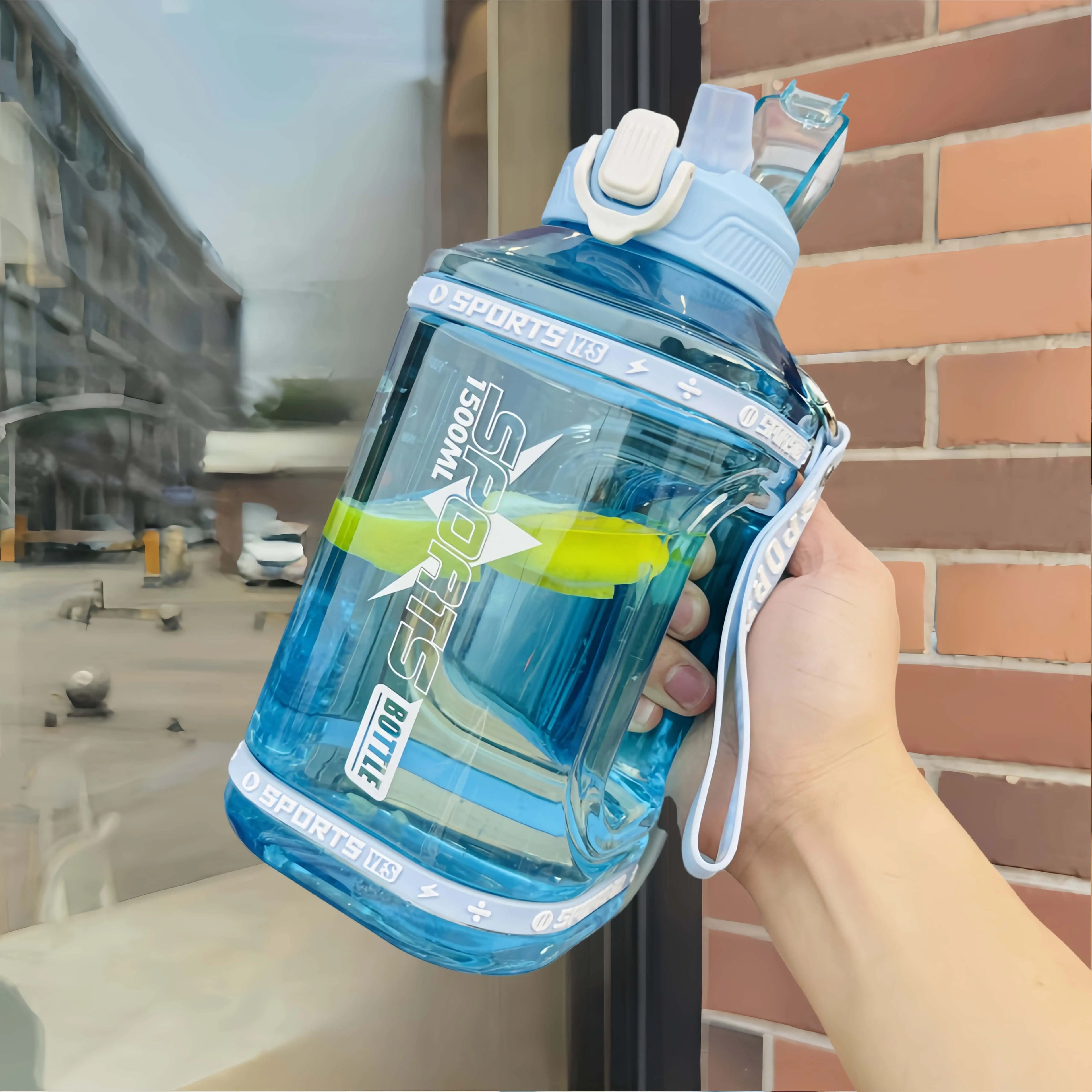 Large Straw Fitness Water Jug, Heat Resistant