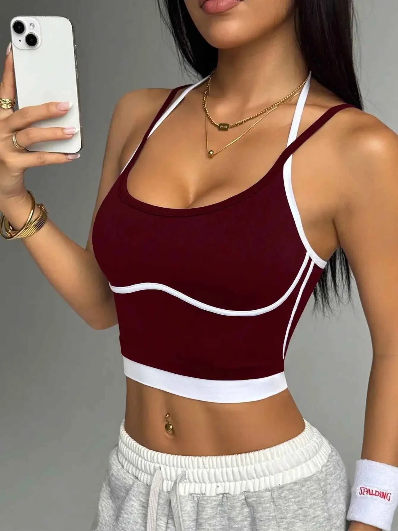 Color Block Shock-Absorbing Sports Vest for Women