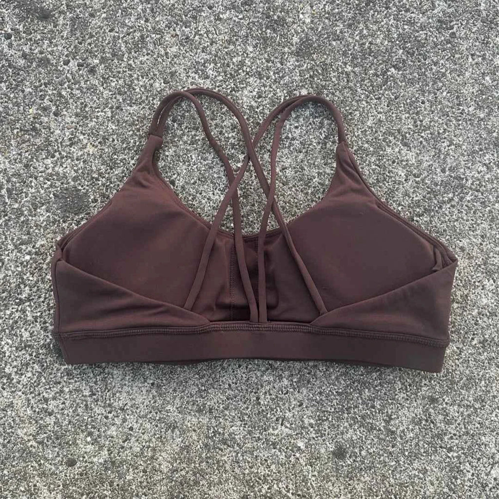 Solid Color Cross Fitness Bra with Chest Pad