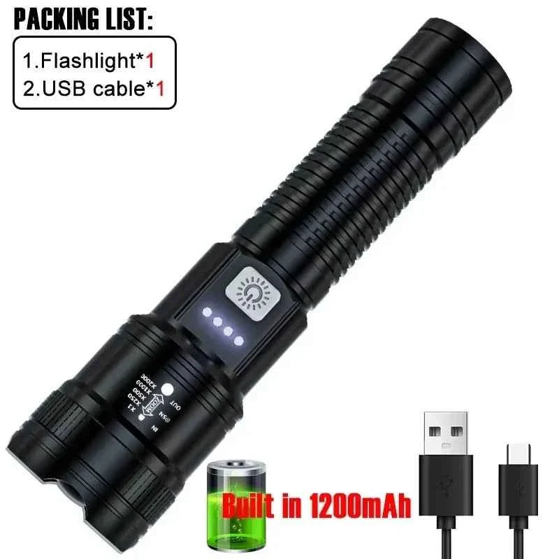 High Power LED Tactical Flashlight with USB Charge