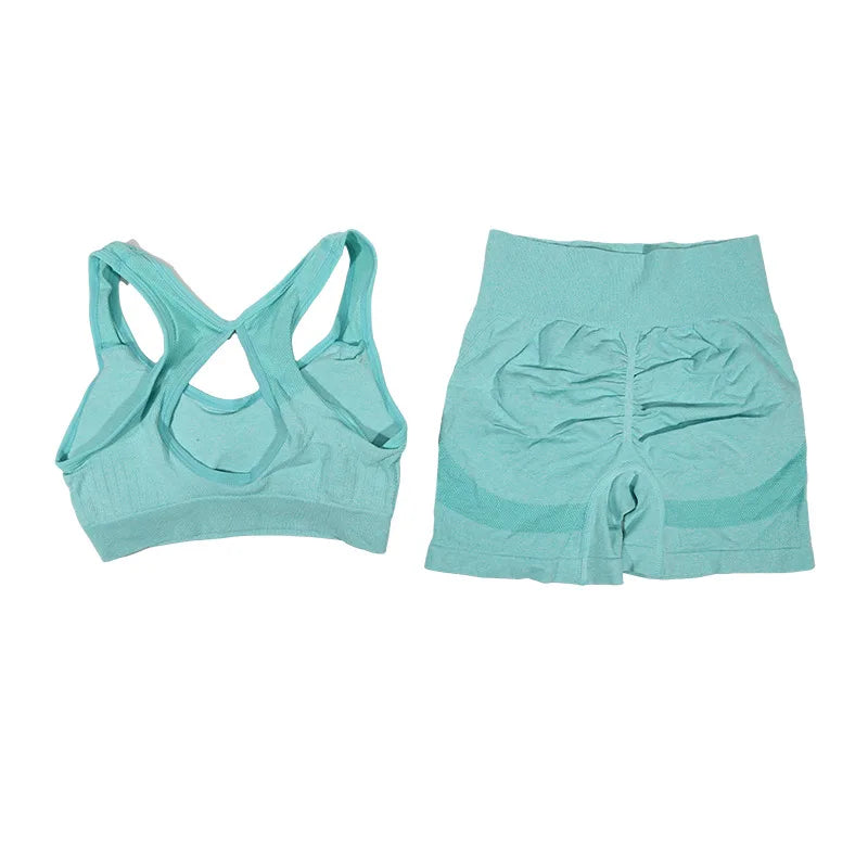 Yoga Women's Fitness Suit Shorts Workout Set