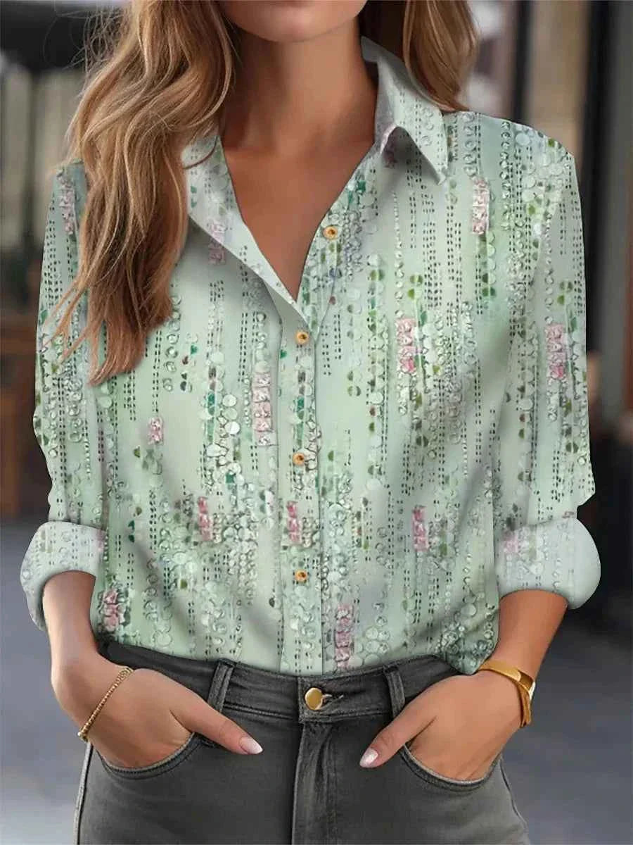 Elegant Loose Printed Blouse for Women