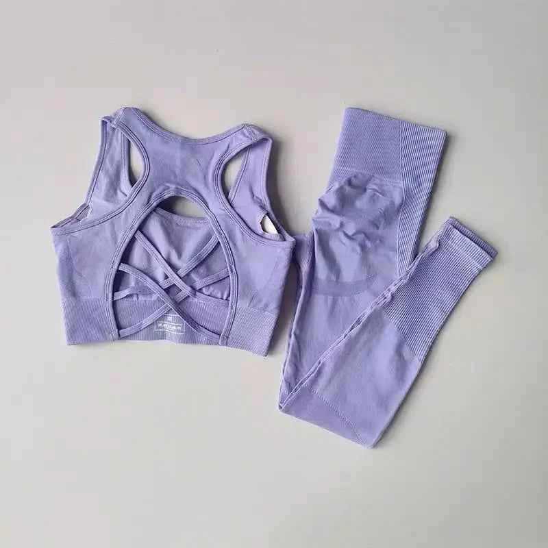 2PCS Women's Sports Bra & Leggings Yoga Set