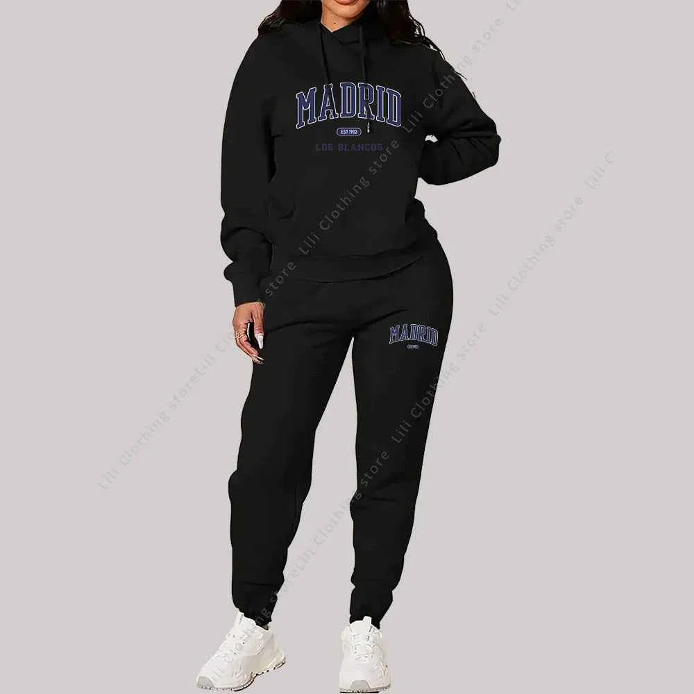 Madrid Print Women's TrackSuit 2-Piece Set