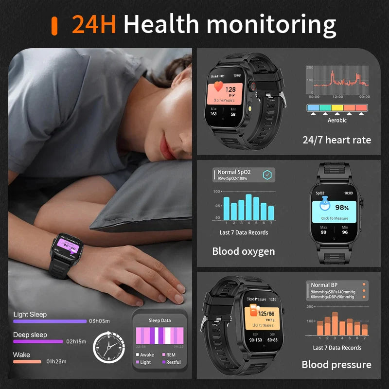 LIGE FlashSmart: 2 HD, AI, Sports & Health Tracker