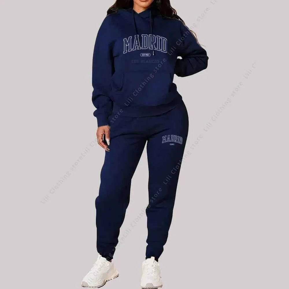 Madrid Print Women's TrackSuit 2-Piece Set