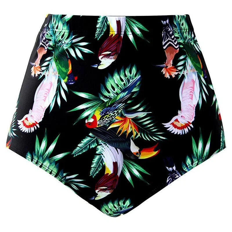 Floral High-Waist Bikini Shorts - Plus Size Swimwear