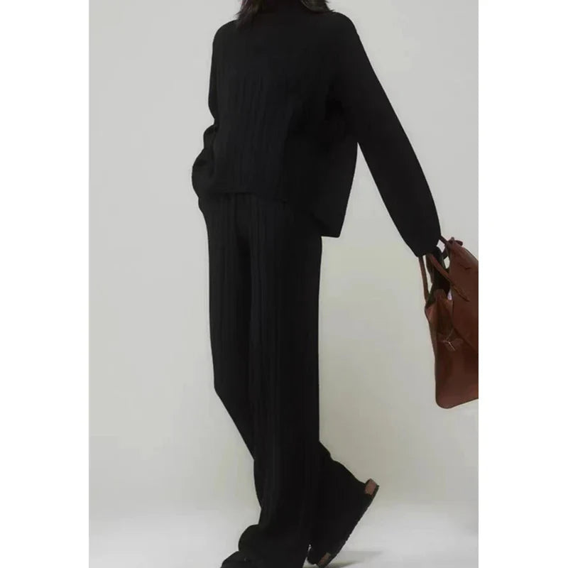 Autumn Winter Knitted Women's Tracksuit Set