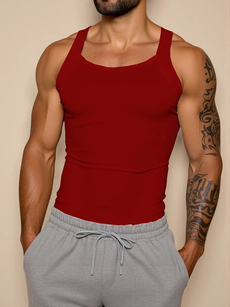 Men's Classic Ribbed Slim-Fit Tank Top Vest