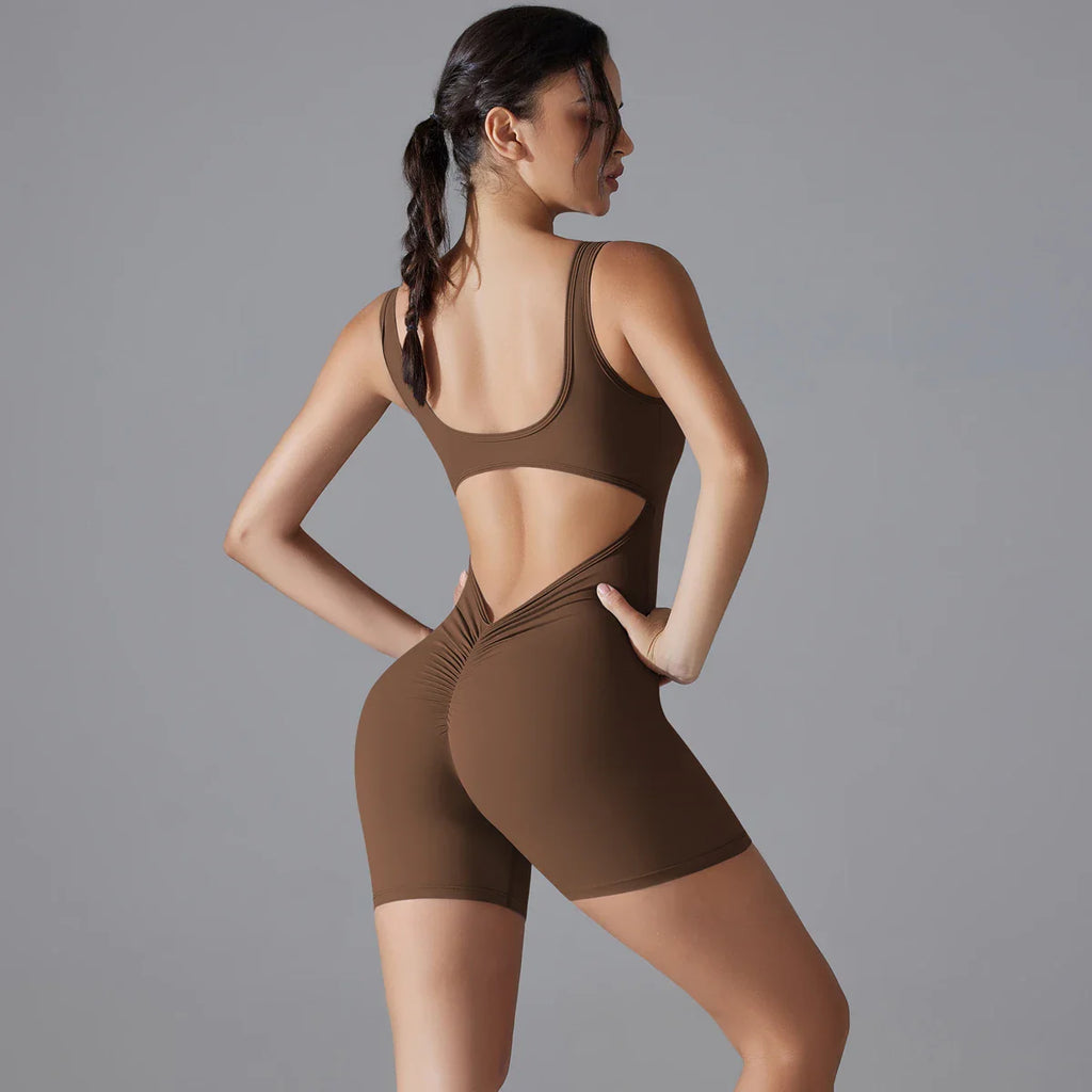 VibeFlex Women's Scrunch Jumpsuit - Yoga & Gym Ready