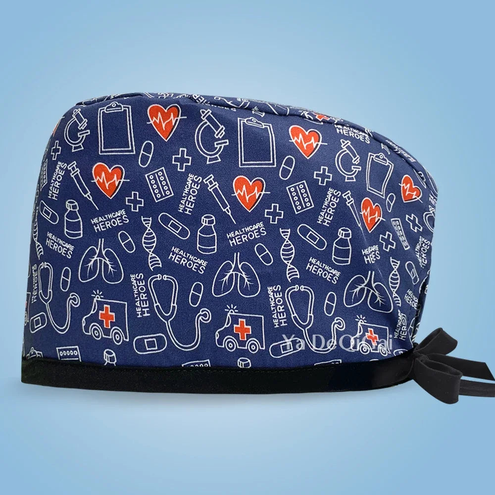 Cartoon Print Medical Scrub Cap