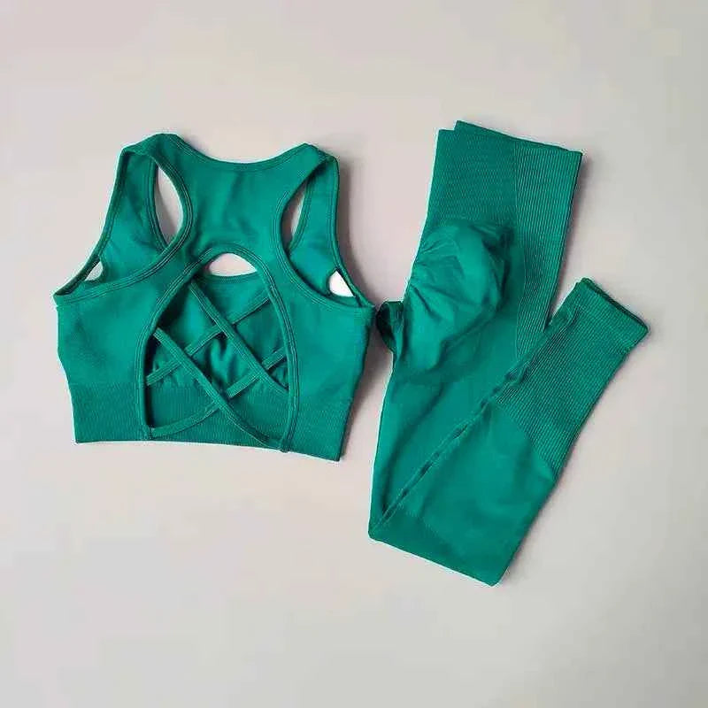 2PCS Women's Sports Bra & Leggings Yoga Set