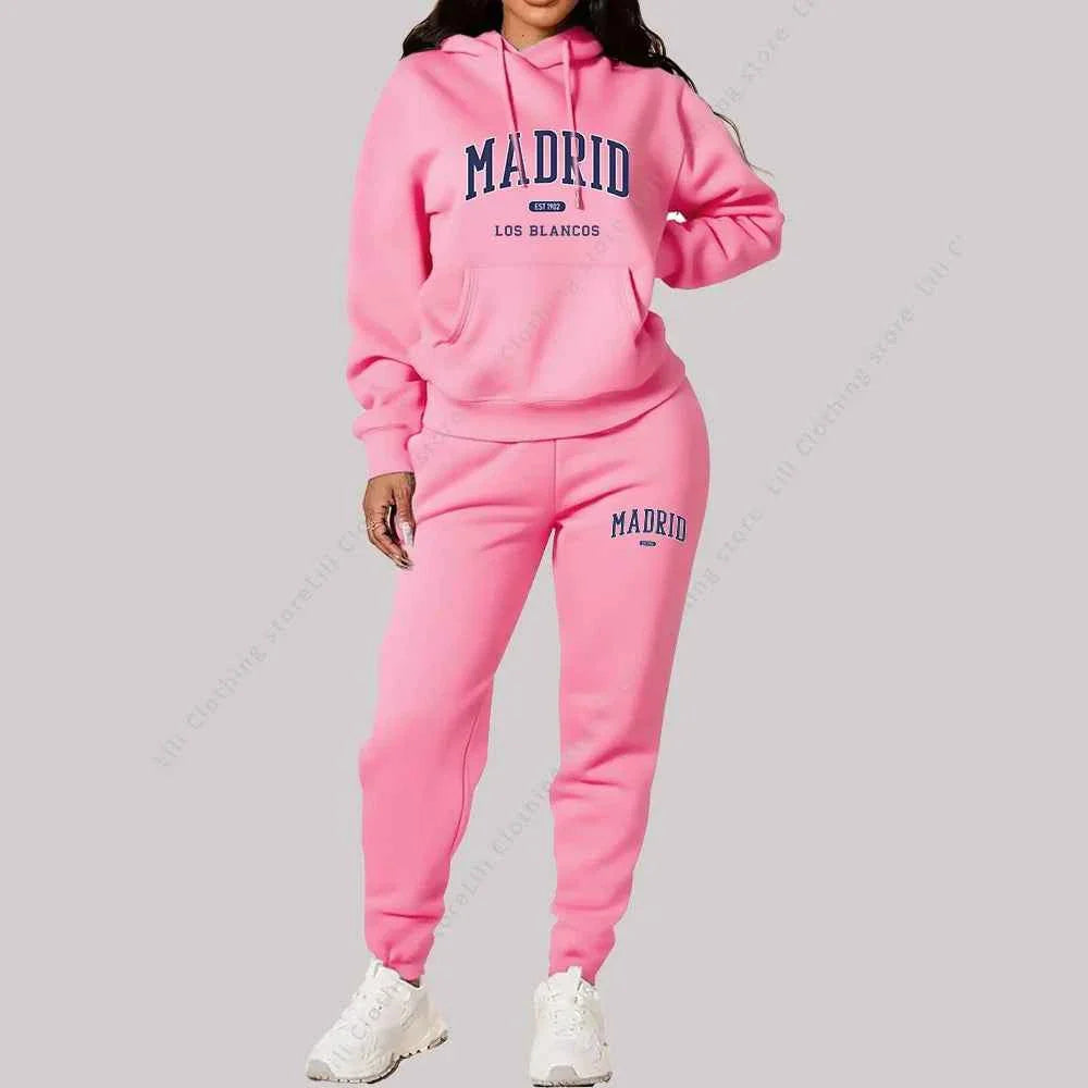 Madrid Print Women's TrackSuit 2-Piece Set