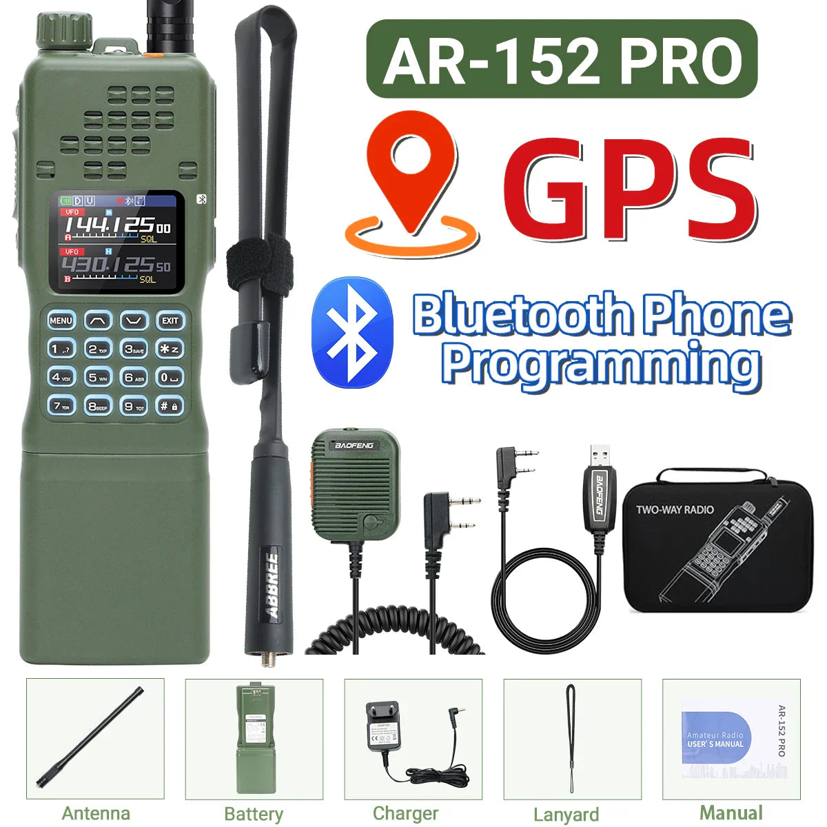 BAOFENG AR-152 PRO 10W GPS Bluetooth Programming