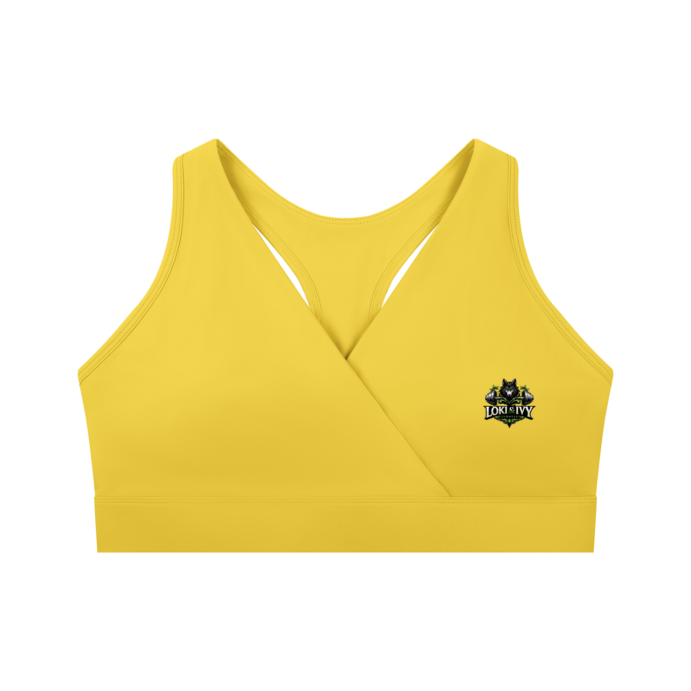 Loki & Ivy Women's Crossover V-Neck Sports Bra
