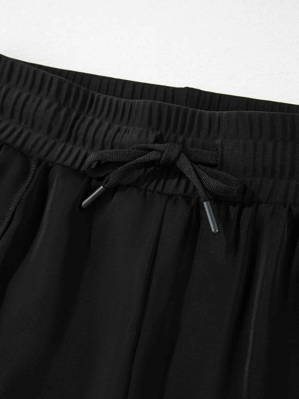 High Waisted Drawstring Swim Shorts