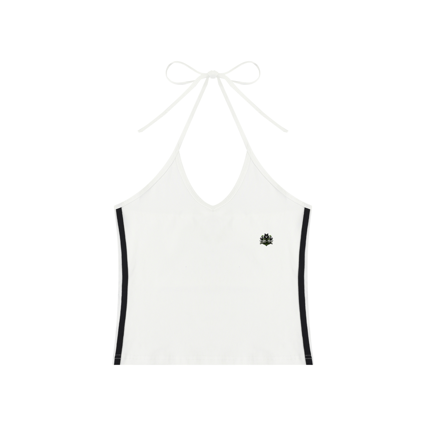 Loki & Ivy Women's Color Block Halter Crop Tank Top